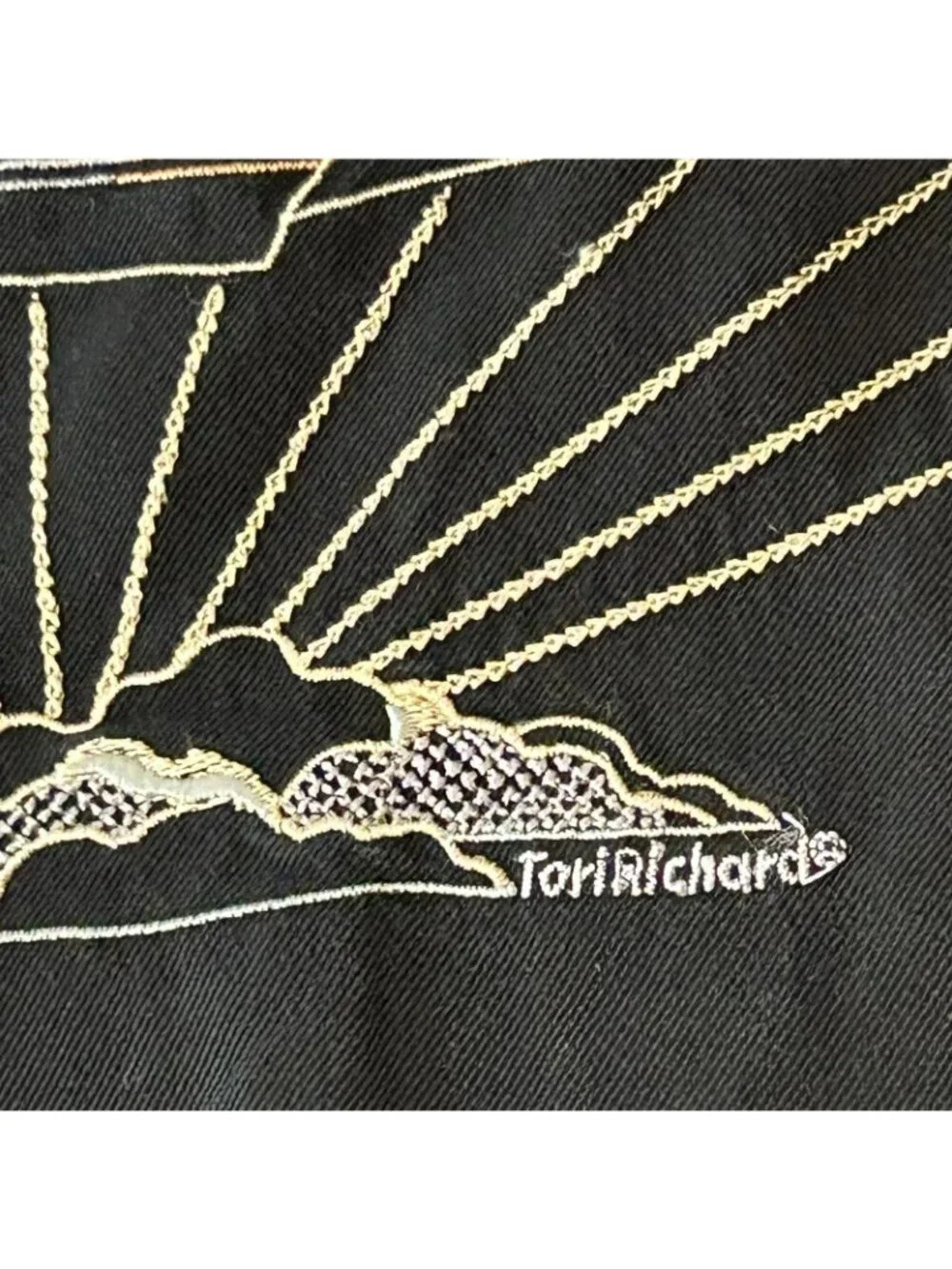 Tori Richard Shirt Mens XL Black Silk Seaplane Embroidered Hawaiian Aloha Camp